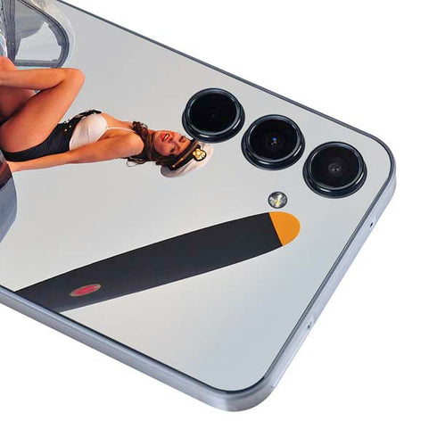 1940s Navy Pin-Up Girl On Corsair Fighter Plane Galaxy A35 5G Skin